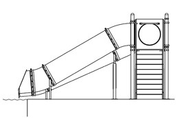 Double Flume Pool Slide Model 9114 plan view