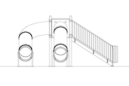 Double Flume Pool Slide Model 9116 plan view