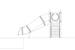 Double Flume Pool Slide Model 9116 plan view