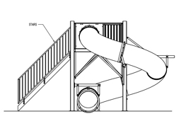 Polyethylene Flume Water Slide Model 1656 plan view