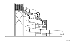 Custom Polyethylene Flume Water Slide Model 1684 1634 Plan View