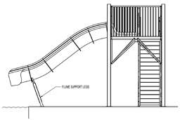 Fiberglass Drop Slide Water Slide Model 1801 plan view