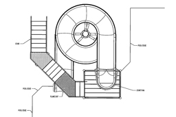 Fiberglass Water Slide Model 1815 plan view