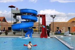 Double Fiberglass Water Slide Model 1837