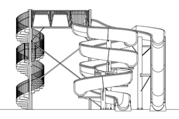 Double Fiberglass Water Slide Model 1837 plan view