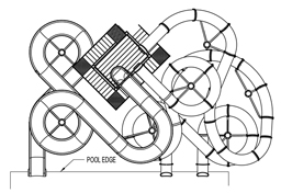 Combination Flume Water Slide Model 1884 plan view