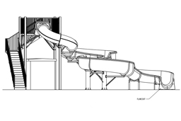 Fiberglass Flume Water Slide Model 1954 plan view