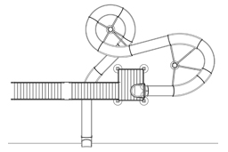 Closed Flume Fiberglass Water Slide Model 2046 plan view