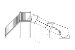 Closed & Open Flume Water Slide Model 2200 Plan View