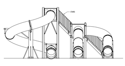 Triple Flume Water Slide Model 9120 plan view