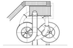 Combination Flume Water Slide Model 1865 plan view