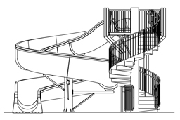 Fiberglass Water Slide Model 1921 plan view