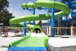 Triple Flume Fiberglass Water Slide with Exit Lanes Model 2047