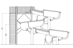 Fiberglass Water Slide Model 1830M plan view