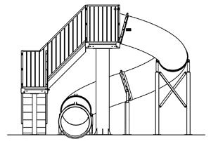 Polyethylene Flume Water Slide Model 1663 plan view