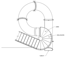 Polyethylene Flume Water Slide Model 1663 plan view