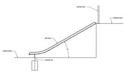 Custom Stainless Steel Embankment Slide Model SS-EMS0602-BM-M30° plan view